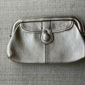 Jcrew gold metallic clutch